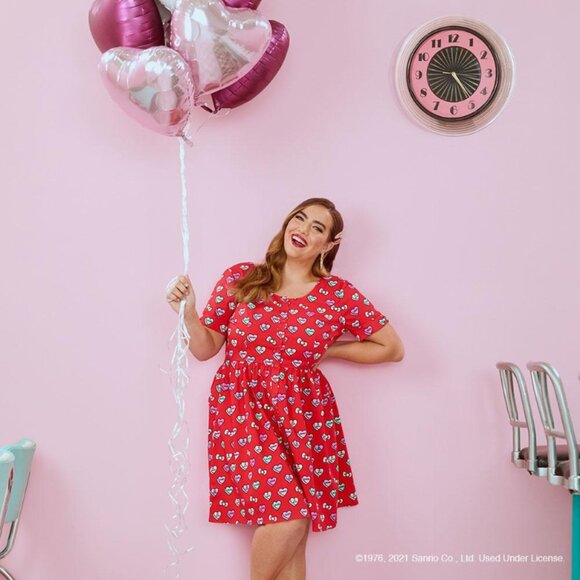 Modcloth Red Heart Print Midi Dress - Picture 15 of 15